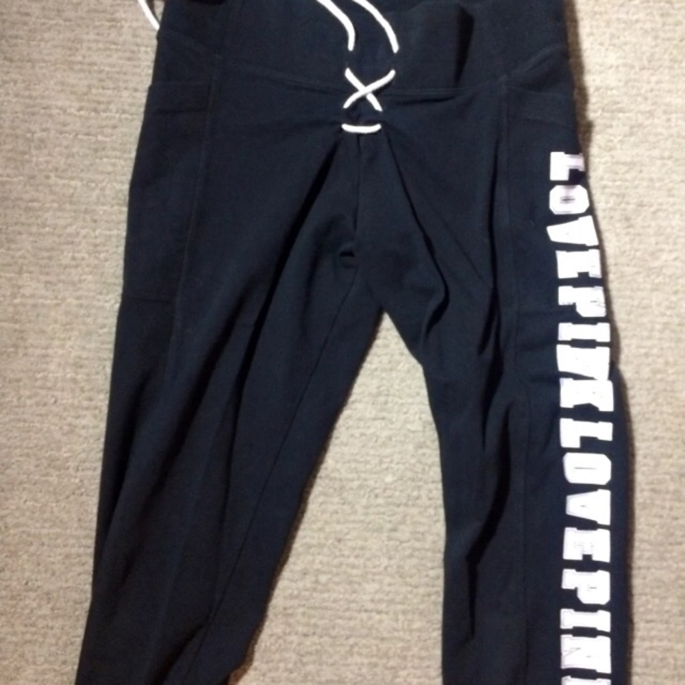 Pink football style leggings